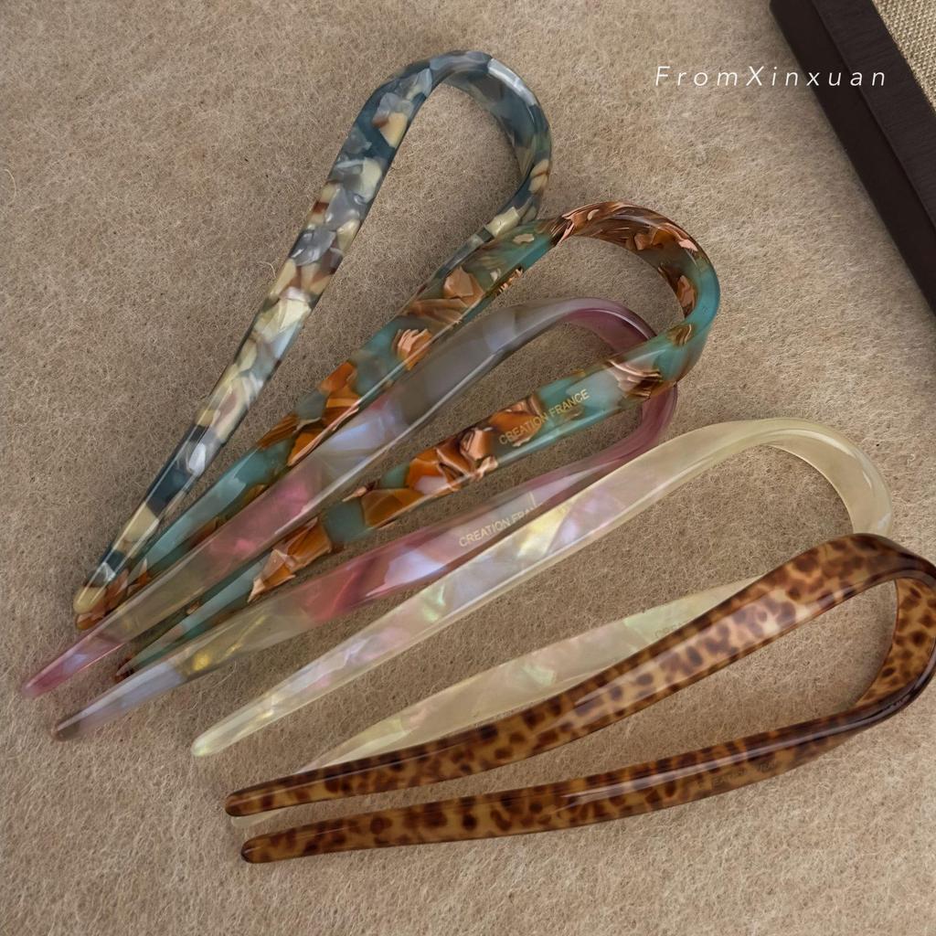 Acetat U-förmige Haarnadel: Hochwertige vielseitige Hochsteckfrisur, Neuer chinesischer Stil 2023