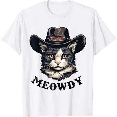 Meowdy Cat Cowboy Hat Country Lover T-Shirt(14)