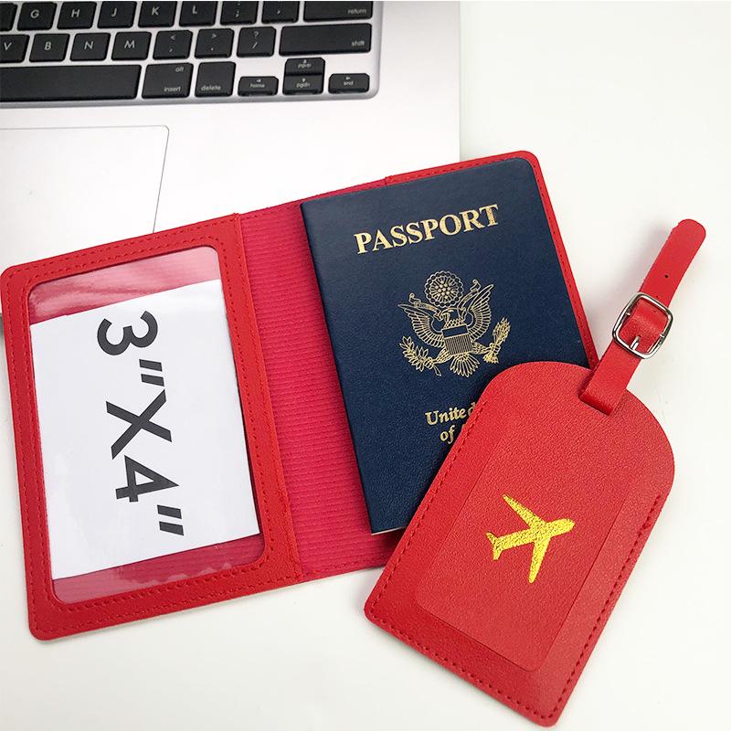 PU Leather Passport and Luggage Tag Set