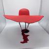 Summer 2022 New Red Large Eaves Lace Strap Ladies Beach Hat Sun Shade Straw Hat 23cm Collapsible Oversized Beach Hat