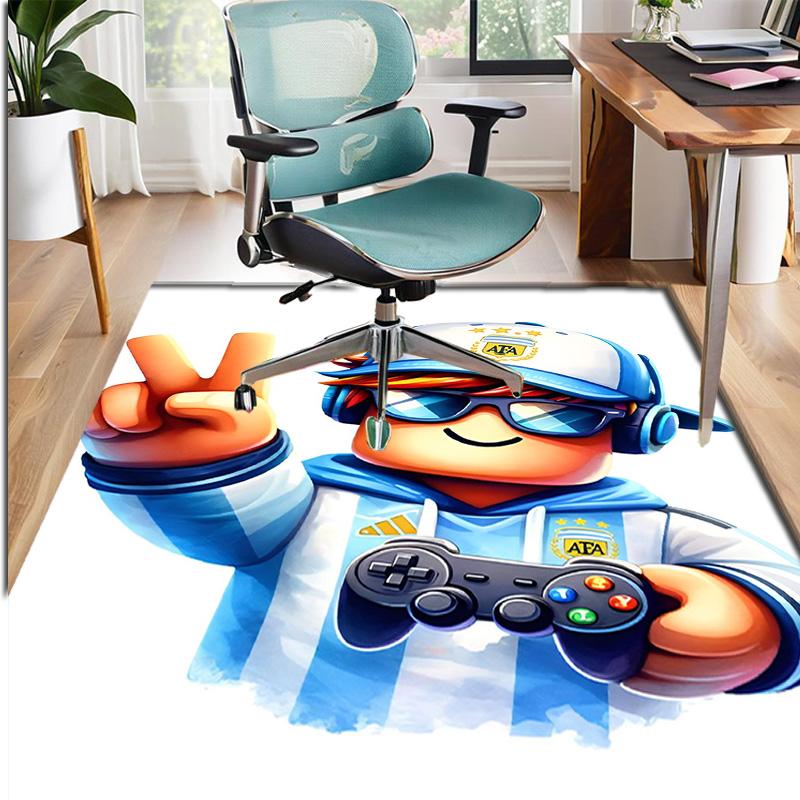 Cosmic Bot Crew Pattern Rug, Indoor/Outdoor Mat, for Picnic, Gameroom, Bedroom, Office, Living Room, Home Decor Carpet, Birthday Gift