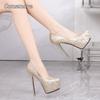 Womens Platform Stiletto Pumps Gold Silver Sparkly High Heel Shoes Round Toe Fashion Evening Party Prom Pumps Zapatos Para Mujer