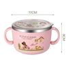 304 Stainless Steel Insulated Bowl for Kids Cute Cartoon Noodle Soup Bowl Large Capacity Lunchbox for Students Food Container