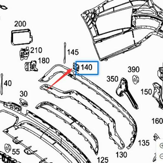 Chromovaný kryt tažného oka zadního nárazníku pro Mercedes-Benz GL350 W166