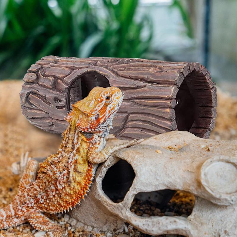 Reptile Hiding Cave Reptile Basking Hide Habitat Decoration Ornament Reptiles Terrarium Fish Tank Decor With Suction Cup