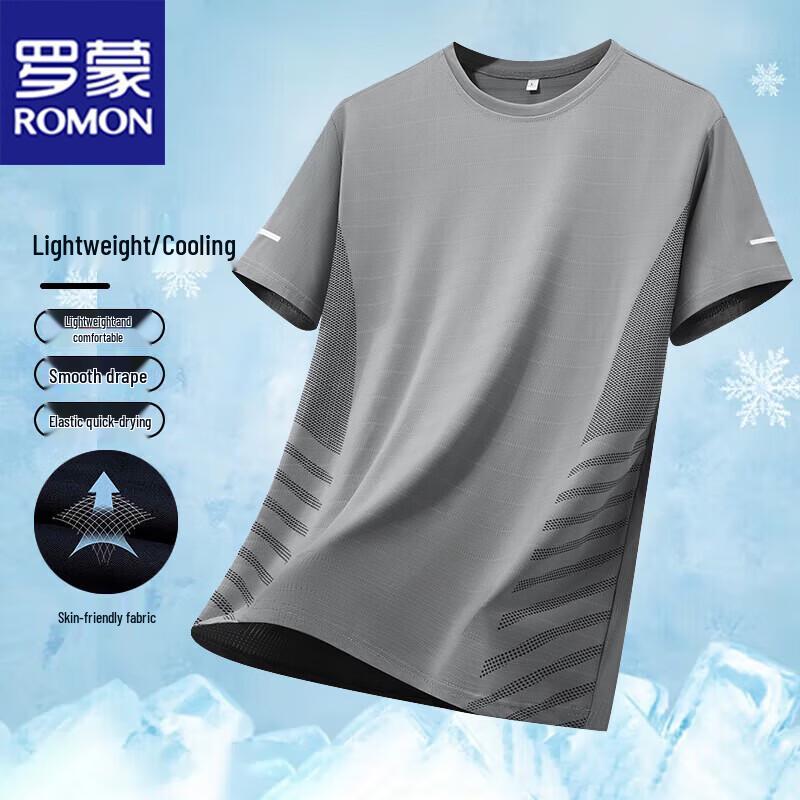 ROMON Men's Lightweight Quick-Dry Casual Short Sleeve T-Shirt