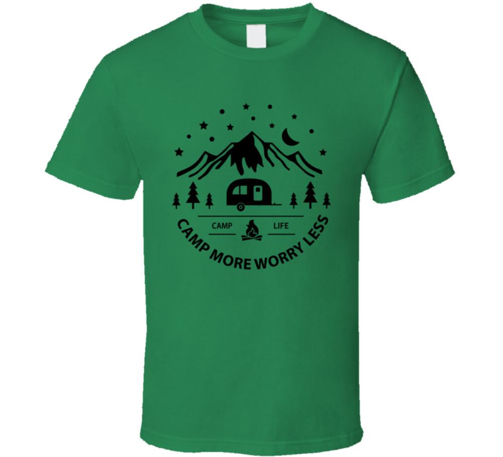 Camp More Worry Less Tee Camping TShirt For Outdoor Enthusiasts Unisex T-Shirt