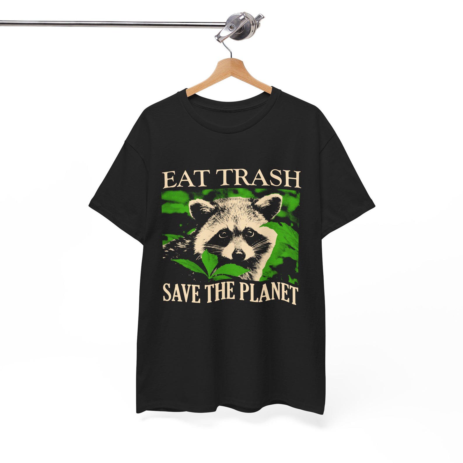 Save The Planet Eat Trash Raccoon T-Shirt 2XL