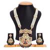 01 Jewellery Set Gold Plated Long Necklace Hyderabadi Design Pearl Peacock Necklace Set With Earring Jewellery For Women & Girls