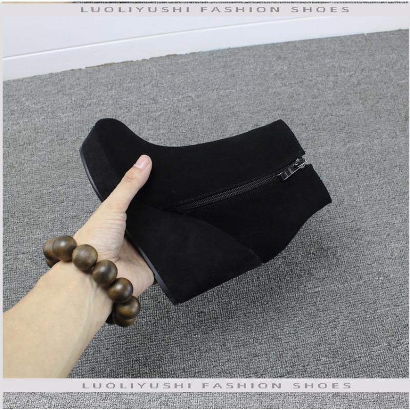Fashion Temperament 2025 New Booties Spring and Autumn Winter Heightened Comfortable Platform Single Boots