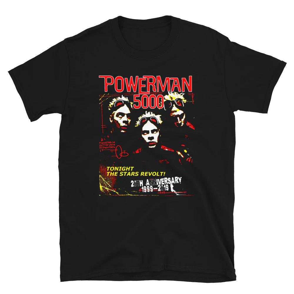 Винтаж POWERMAN 5000 группа Для фанатов Хлопок Черный Полный размер Унисекс Футболка TT209 Унисекс Футболка XL