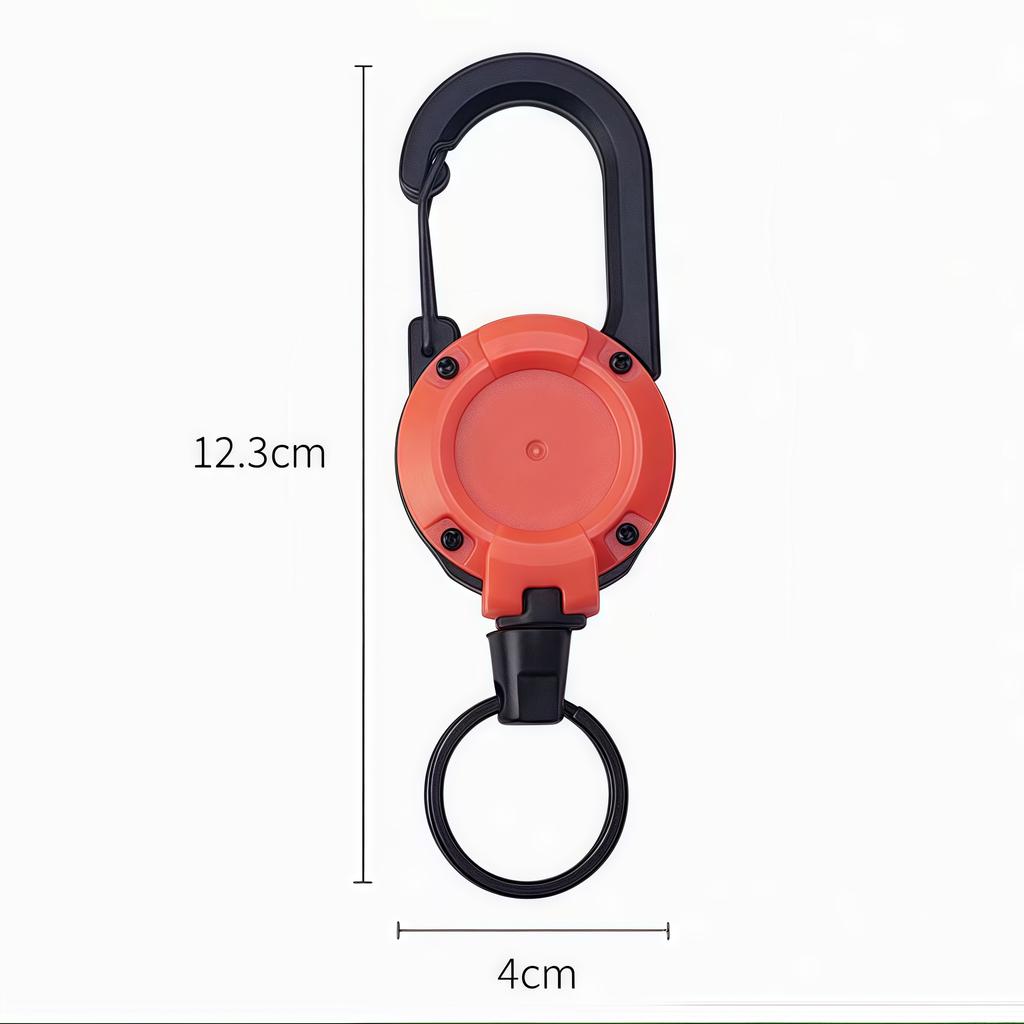 Custom Name Anti-theft EDC Keychain Stainless Retractable Outdoor Camping Rope Keyring Carabiner Lanyard Key Chain Ring Gift