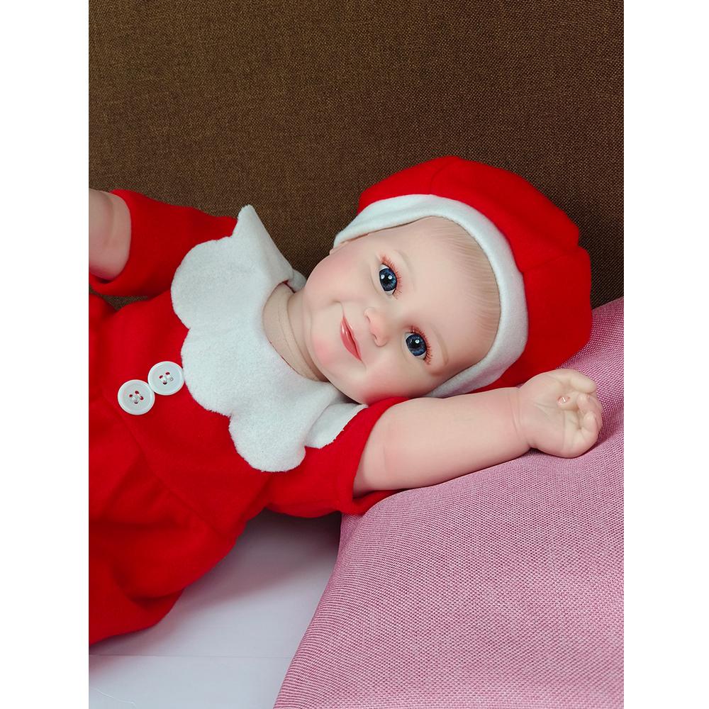 Smile Reborn Doll, Cloth Body Soft Dolls For Christmas Decoration Lovely Toy For Baby
