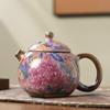 Ru kiln full color exquisite beam pot single pot high-end tea making utensil household ceramic teapot tea set Xishi pot series