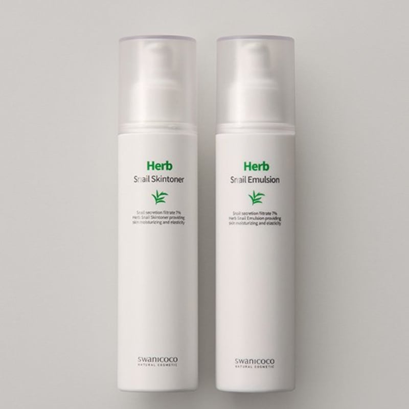 [Swanicoco] Herb Snail Skin Toner 120ml + Emulsion 120ml SET