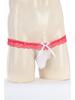 Mens Floral Lace Elastic Waistband Thong Sissy Underwear Contrast Color Bowknot Bulge Pouch G-string Cutout T-back