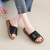 CRLAYDK Slide Sandals for Women Basic Slip On Flat Open Toe Comfort Beach Slippers for Casual Dressy Summer Indoor Outdoor Shoes