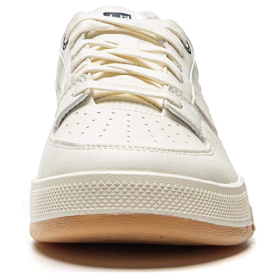 Li Ning Zheng Rong Synthetic Leather 92S Comfortable Versatile Non-Slip Wear-Resistant Low-Top Skate Shoes Men Sneakers Beige AEPU037-4