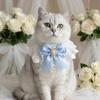 Spitzen-Haustierhalsband mit Schleife, Hochzeits-Lätzchen für Katzen und Hunde