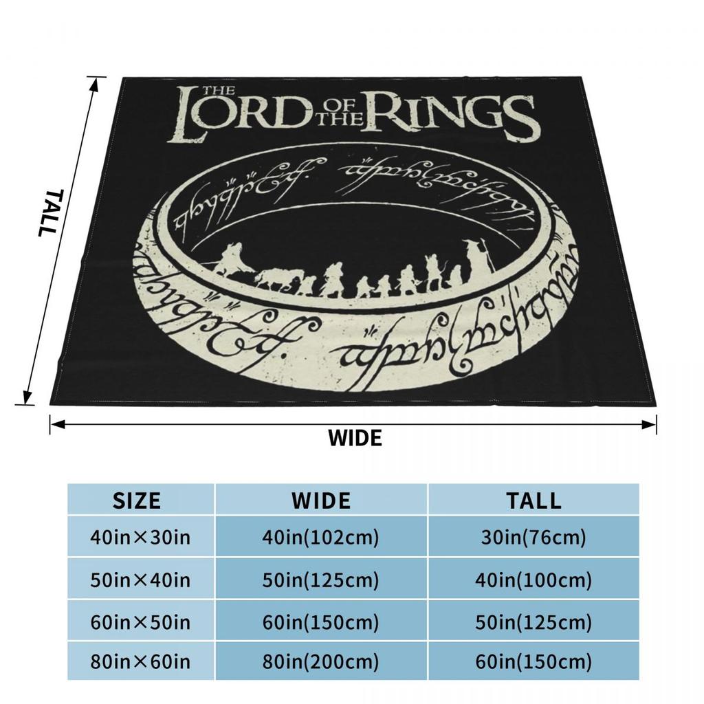 L-Lord Of The Rings Movie Blankets Soft Warm Flannel Throw Blanket Plush for Bed Living Room Picnic Travel Home Couch