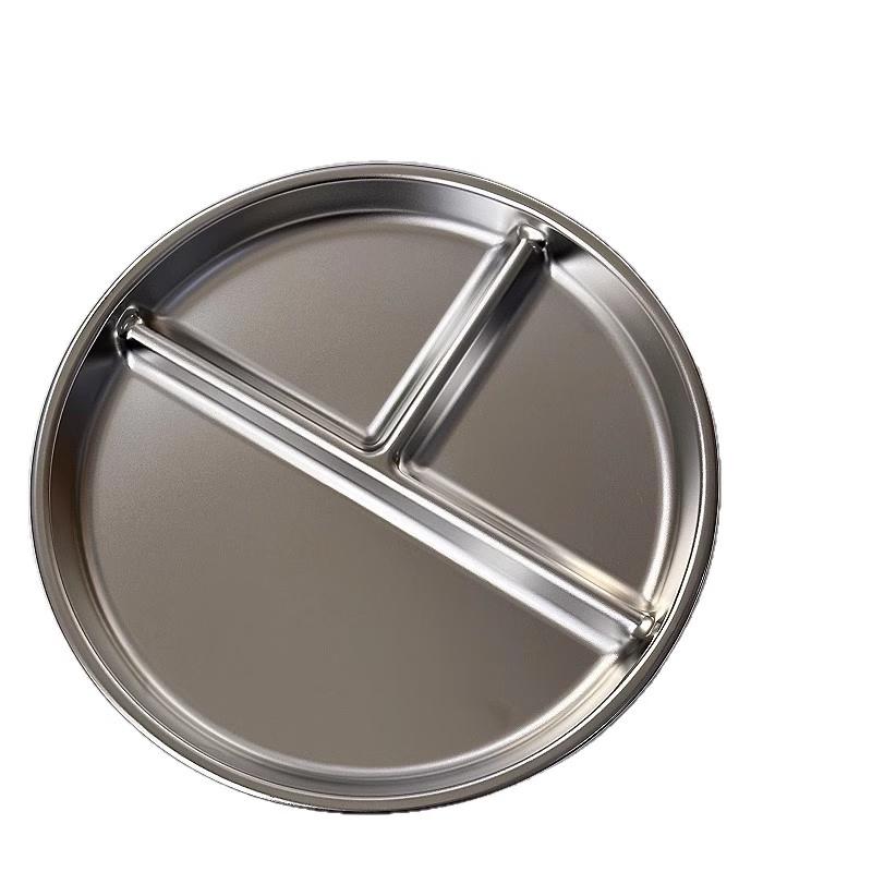 Lijia 304 Stainless Steel 3-Compartment Round Divided Plate