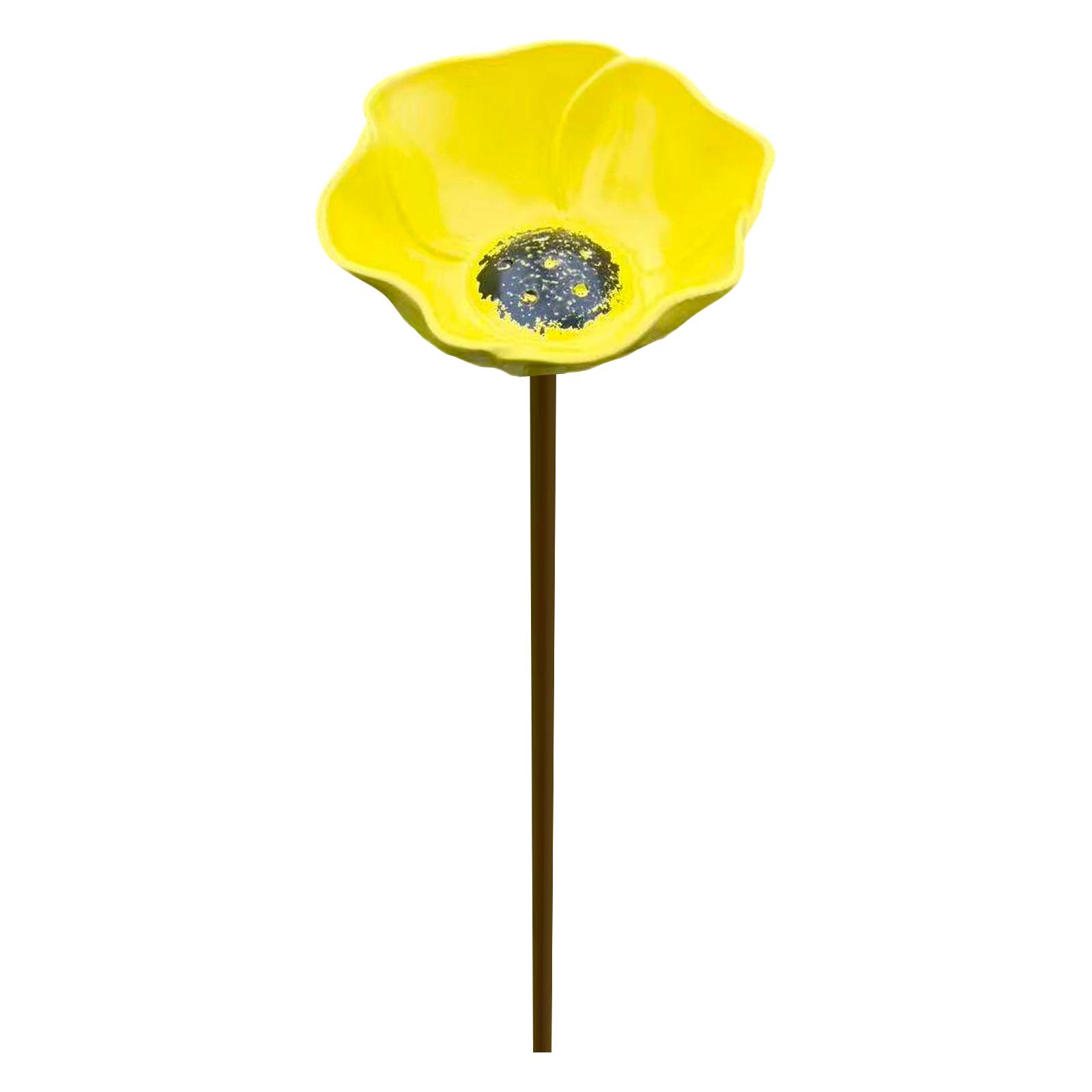 

Handcrafted Metal Garden Stake Bee Watering Station Flower Design Outdoor Bee Bath Durable Metal Construction for Gardens One Size жовтий