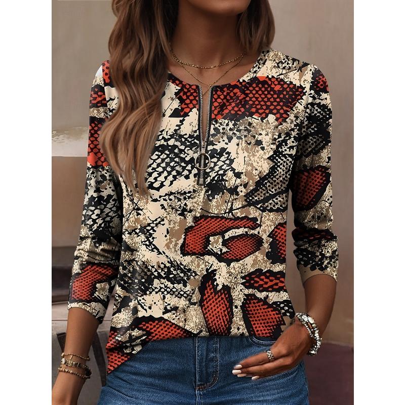 

Женская футболка с графическим принтом леопарда, модная, повседневная, с длинным рукавом, с круглым вырезом, обычный топ на каждый день 5XL