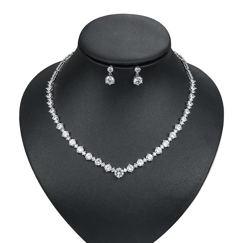 

Wedding Bridal Bridesmaid Simple Jewelry Set: Necklace & Earrings Versatile Design