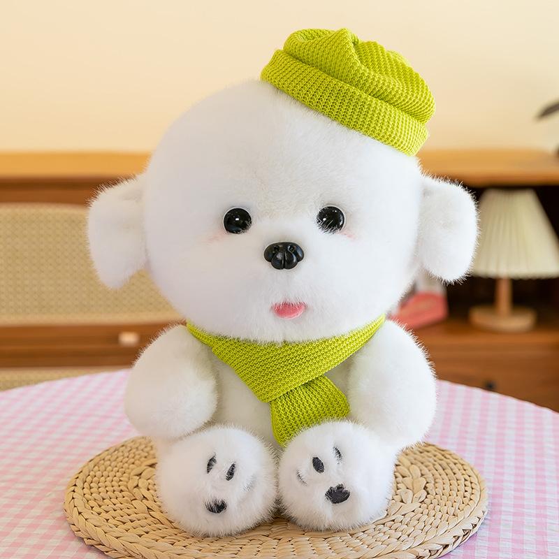 Cute Dog Plush Toy Doll Simulation Dressing Bichon Dog Cloth Doll Wedding Throwing Stall Doll