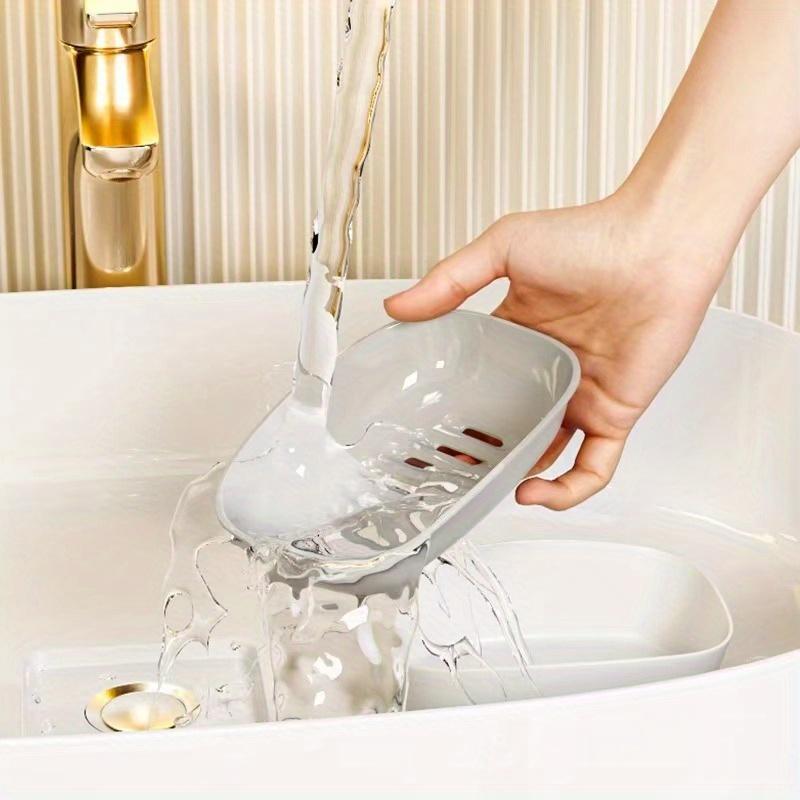 1pc Soap Dish, Double-Layer Drainage, Automatic Drain, Easy To Clean, Suitable for Home Bathroom and Kitchen
