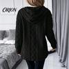 Warm Women Coat Hooded Fleece Jacket, Long Sleeve Zip-Up Casual Comfortable Fall Apparel Coat, Solid Color Thermal Outerwear for Winter Jacket