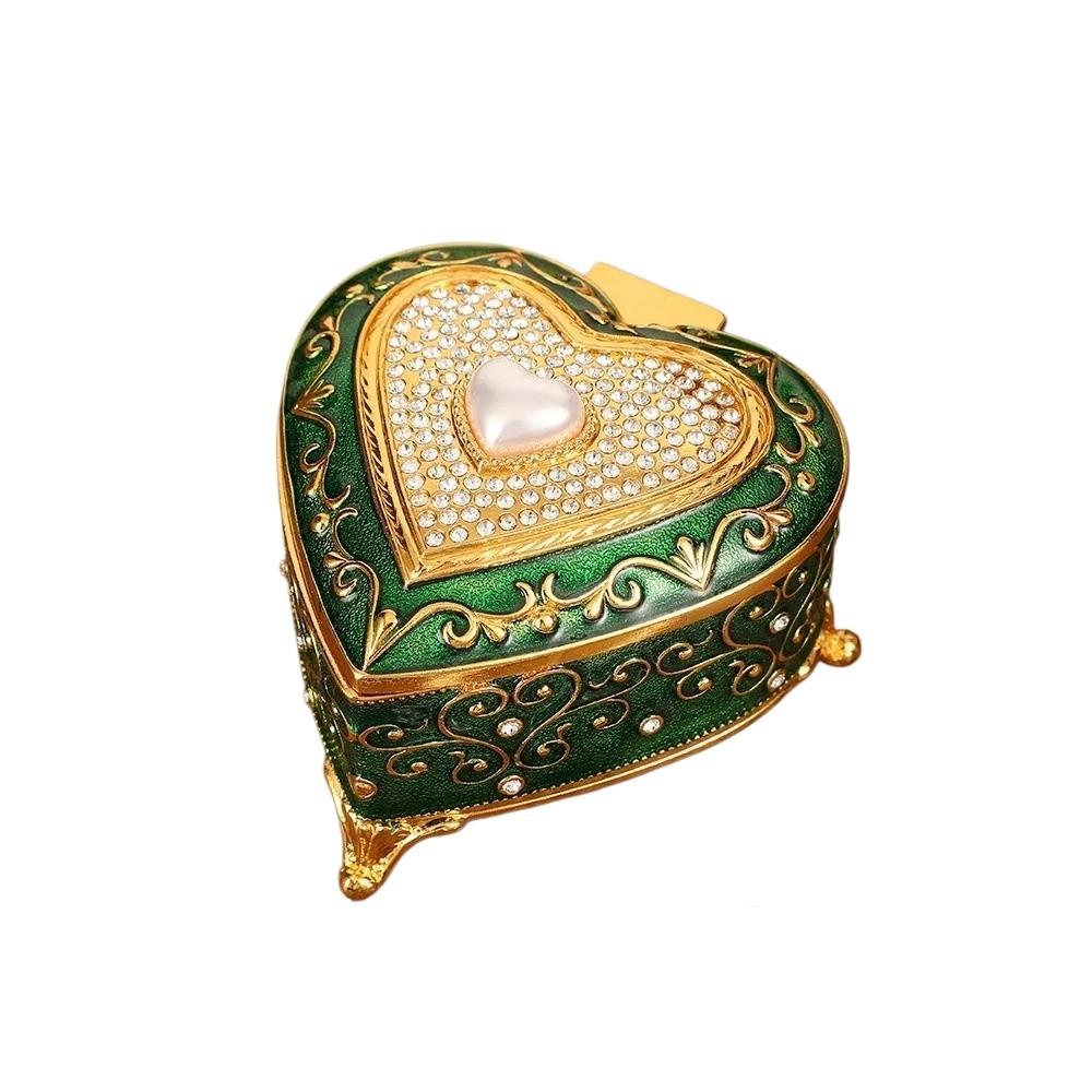 Zinc Zinc Zinc Alloy Retro Jewelry Container European Style Trinket Case Fashion Heart Jewelry Box Gifts