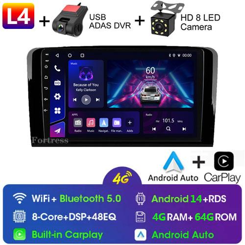 Android 14Car Radio Stereo Multimedia Player GPS For Mercedes Benz M-Class W164 GL-Class X164 ML GL RDS Carplay 2 Din Head Unit