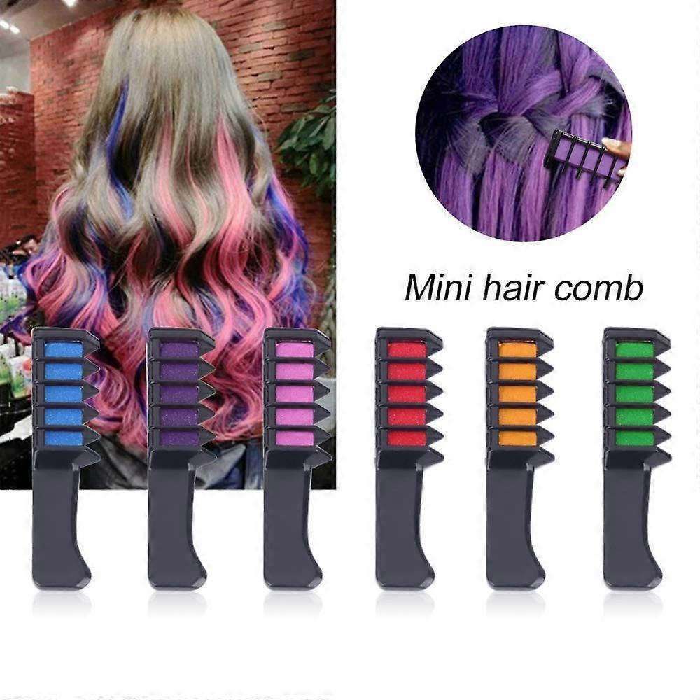 Ensemble de peignes colorants capillaires temporaires avec 6 couleurs pour mèches et superposition multicolore