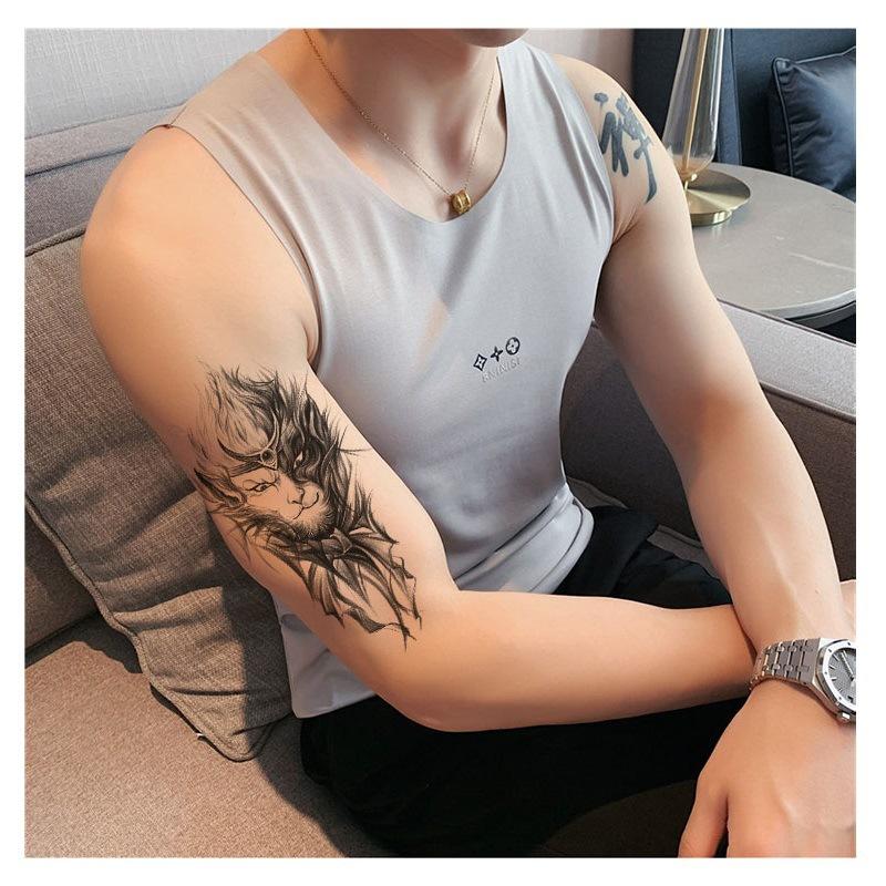 Men'S Auspicious Animal Hand-Painted Color Temporary Waterproof Tattoo Sticker Simulation Tattoo Sticker