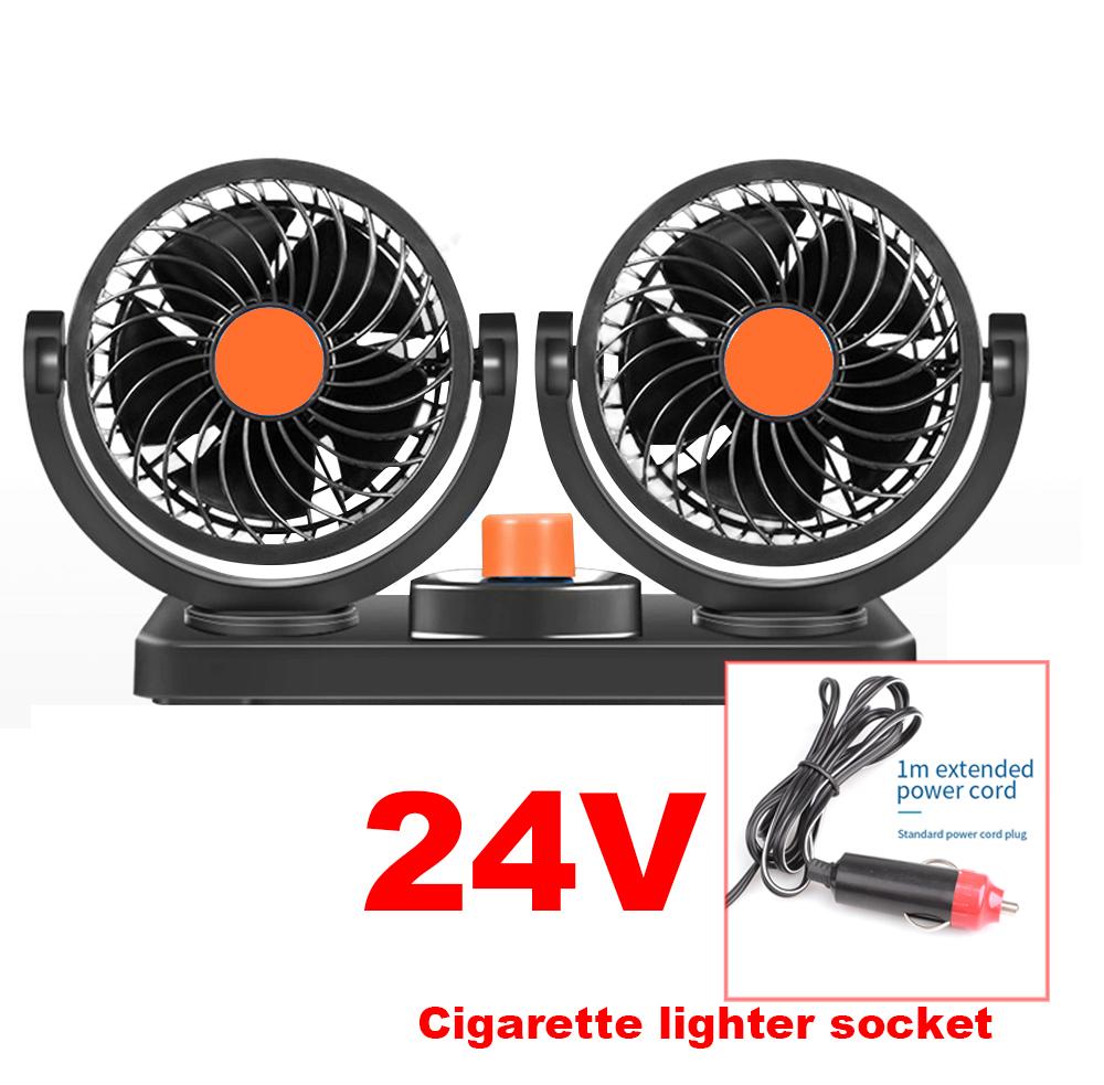 24V 12V 360 Degree All-Round Adjustable Car Auto Air Cooling Dual Head Fan Low Noise Car Auto Cooler Air Fan Car Fan Accessories