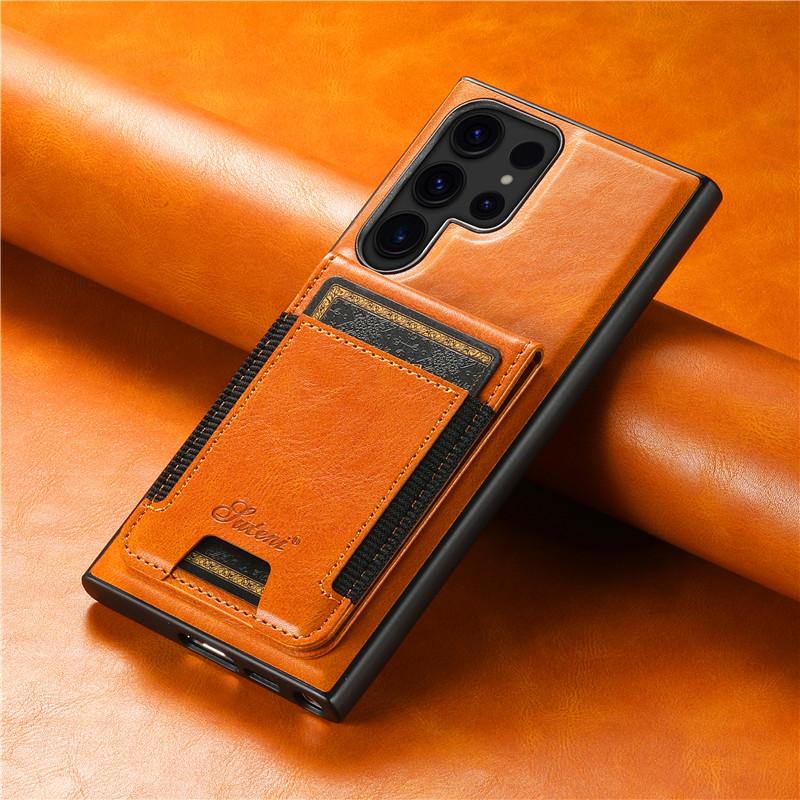 EUCAGR Luxury Magsafe Magnetic Wallet Leather Phone Case For Samsung S24 S23 S22 Plus Ultra Note 20 Ultra Card Holder Cover