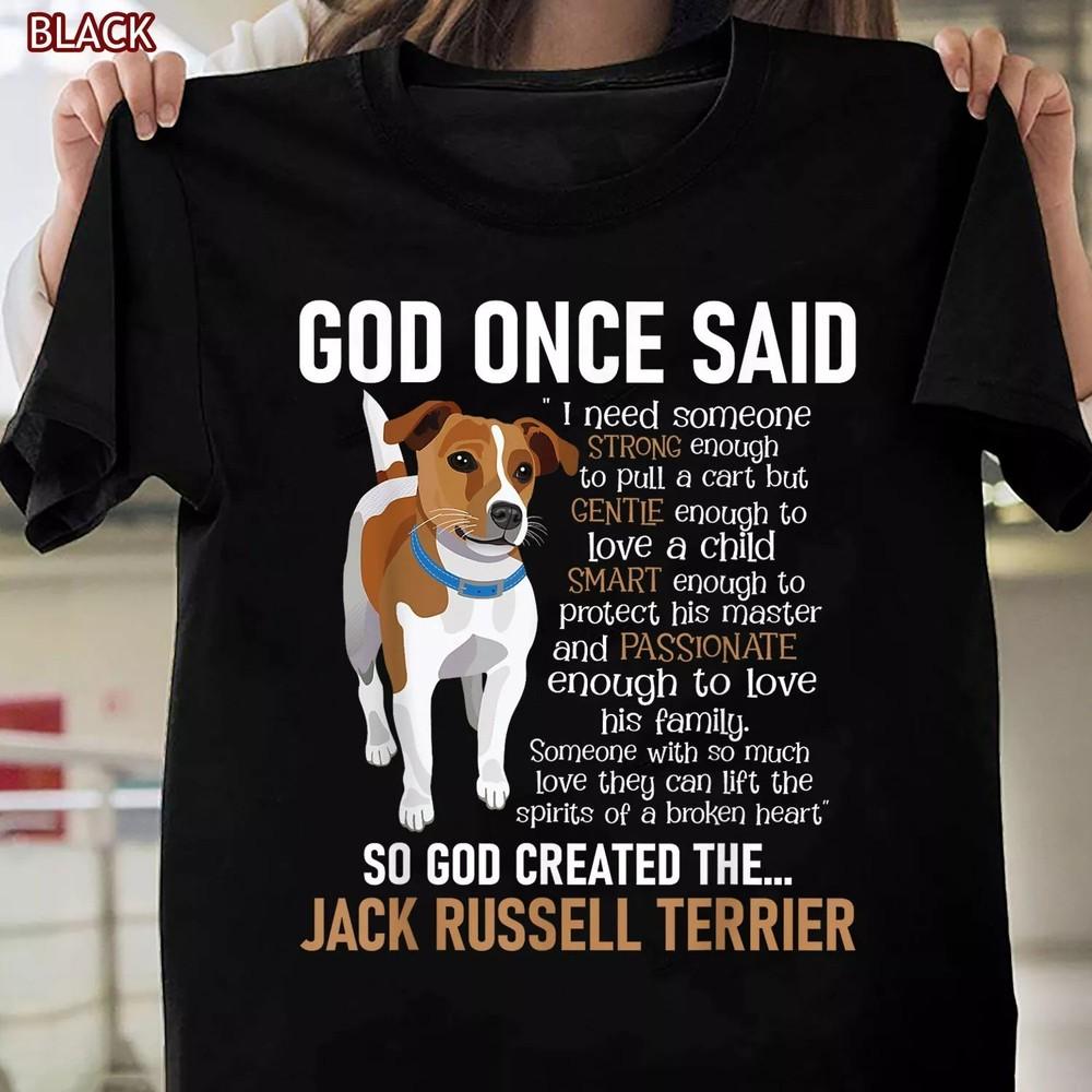

God Created The Jack Russell Terrier - Dog Lover T-Shirt L
