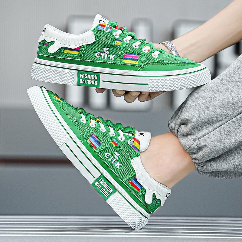 Fashion 2024 Brand Classic Green Casual Shoes Men Flats Canvas Sneakers Harajuku Shoes Men Fashion Espadrilles Zapatillas Lona Hombre