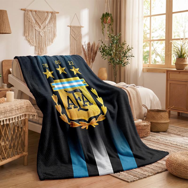 Argentina National Football Team Print Flannel Blanket Soft Warm Sofa Bed Throw Blanket For Home Office Bedroom