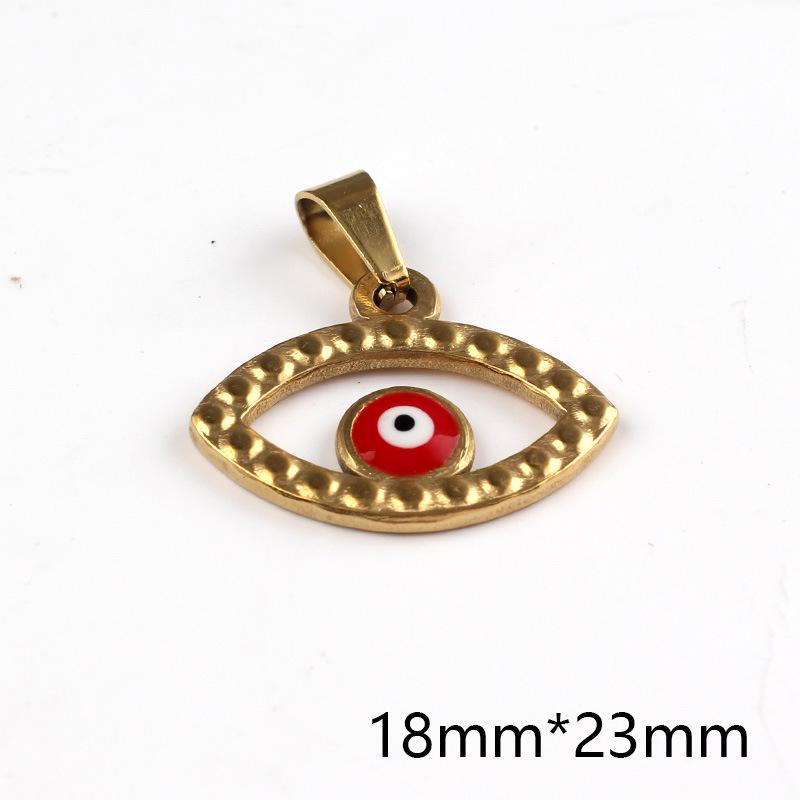 Gold-Plated Stainless Steel Enamel Evil Eye Pendant