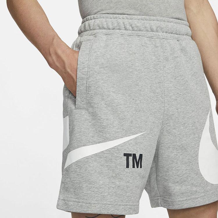 Nike Îmbrăcăminte sport Swoosh Logo Cu talie medie, elastic, poliester, bumbac, pantaloni scurți casual bărbați Pantaloni de jos gri DD5998-063