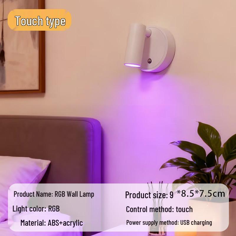 Magnetic COB USB Wall Light: Wireless Charger, LED Spot & Downlight for Bedroom & Paintings