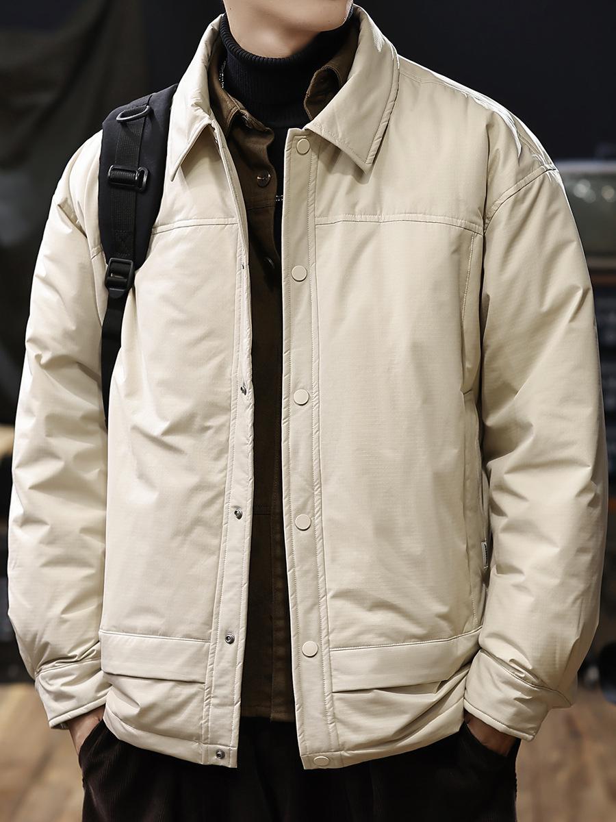 Men s 2025 Winter Lightweight Chinese Style Lapel Down Jacket With 90% White Duck Down M for 100-120 jin