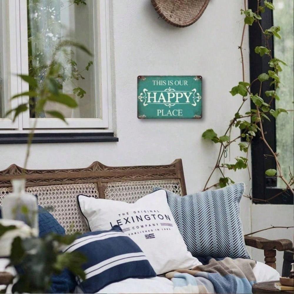 Metal Wall Art Vintage This Is Our Happy Place Sign Home Decor Garden Decoration