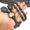 Nordic Mythical Culture Viking Bird Head Stainless Steel Necklace Vintage Hammer Pendant Emperor Necklace