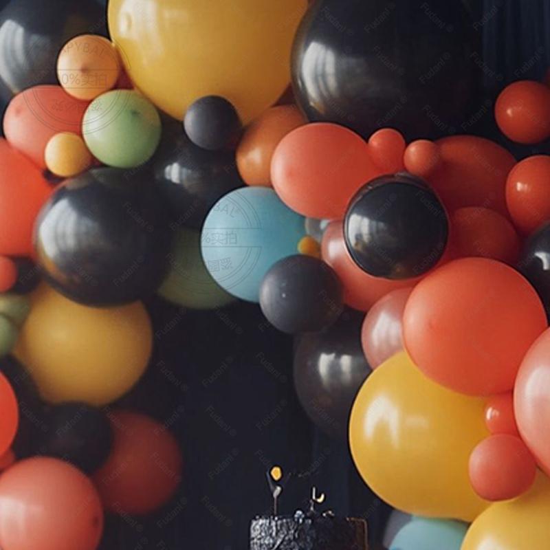 125PCS Halloween Balloon Set Black Orange Series Latex Balloon Chain Arch Set Halloween Party Festive Party Decoration Supplies·