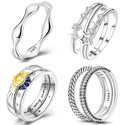 Orstarry S925 Silver Regular Liquid Droplet Closed Ring For Women Finger Ring Personality Jewelry Party Trendy Gifts