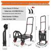 Silent Folding Flat Cart - Multifunctional Portable Trolley Hand Cart Dolly for Pulling and Pushing Goods