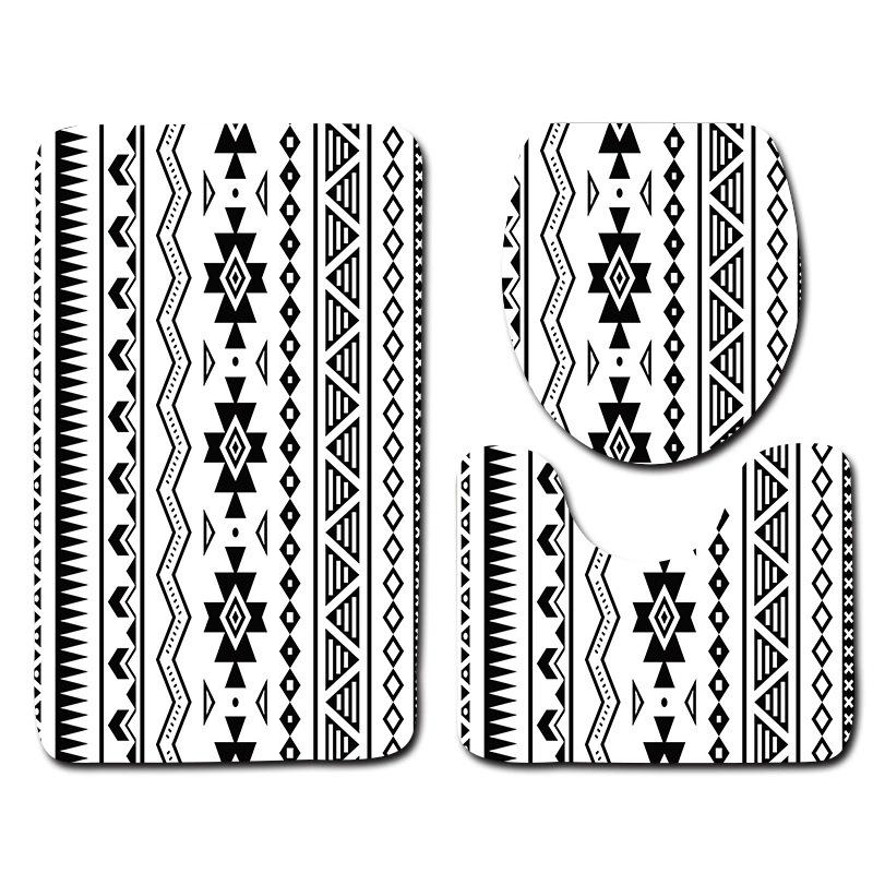 Toilet Floor Mat Three-Piece Bathroom 3-Piece Carpet Doormat Mat